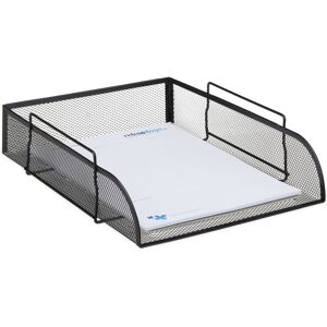 Relaxdays Stackable Paper Tray, Document Holder, Metal Desk Organiser, W x D 26 x 33.5 cm, Black Relaxdays Stackable Paper Tray, Document Holder, Metal Desk Organiser, W x D 26 x 33.5 cm, Black