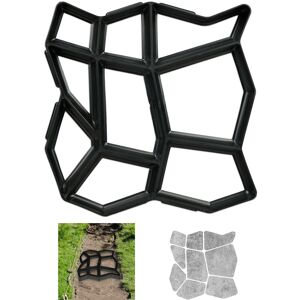 Concrete Mould, Irregular Shape, Cement Cast, Frame, Pavement Stone, Patio, Plaster, HxWxD: 4x42x42cm, Black - Relaxdays Concrete Mould, Irregular Shape, Cement Cast, Frame, Pavement Stone, Patio, Plaster, HxWxD: 4x42x42cm, Black - Relaxdays
