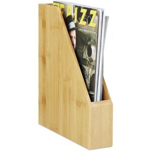 Relaxdays - Standing Bamboo File Sorter, Lovely Natural Grain, Paper Storage, Magazine and Letter Rack, A4, Natural Relaxdays - Standing Bamboo File Sorter, Lovely Natural Grain, Paper Storage, Magazine and Letter Rack, A4, Natural