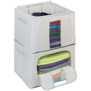 Set of 2 Storage Bags, with Zip Closure, Bedding, Clothes, Underbed Storage, Moving, 33 x 50 x 40 cm, Grey - Relaxdays Set of 2 Storage Bags, with Zip Closure, Bedding, Clothes, Underbed Storage, Moving, 33 x 50 x 40 cm, Grey - Relaxdays