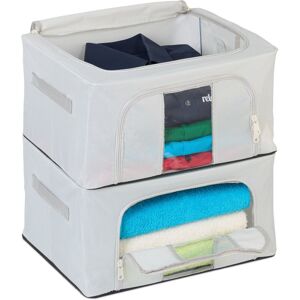 Set of 2 Storage Bags, with Zip Closure, Bedding, Clothes, Underbed Storage, Moving, 20 x 40 x 30 cm, Grey - Relaxdays Set of 2 Storage Bags, with Zip Closure, Bedding, Clothes, Underbed Storage, Moving, 20 x 40 x 30 cm, Grey - Relaxdays