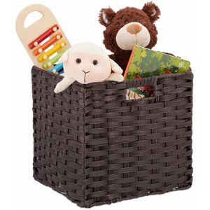 Relaxdays Folding Storage Basket, Square PP Bathroom Organiser Box, Wicker-Look Shelf Bin, 31x32x30 cm, Brown Relaxdays Folding Storage Basket, Square PP Bathroom Organiser Box, Wicker-Look Shelf Bin, 31x32x30 cm, Brown