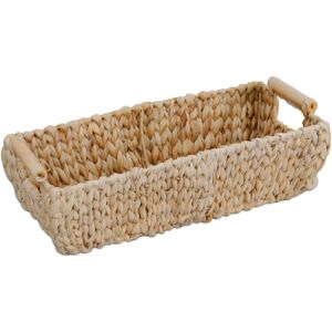 Relaxdays - Bathroom Storage Basket, Water Hyacinth, HxWxD: 13.5 x 43 x 19 cm, Handle, Decoration, Woven, Natural Relaxdays - Bathroom Storage Basket, Water Hyacinth, HxWxD: 13.5 x 43 x 19 cm, Handle, Decoration, Woven, Natural