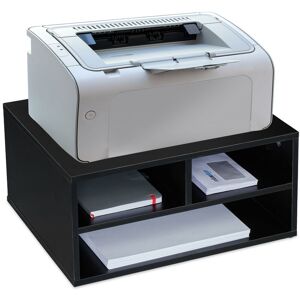 Relaxdays Printer Stand, Desk Tidy, 3 Compartments, Organiser, Tabletop Shelf for Office, HWD: 22.5 x 47 x 40 cm, Black Relaxdays Printer Stand, Desk Tidy, 3 Compartments, Organiser, Tabletop Shelf for Office, HWD: 22.5 x 47 x 40 cm, Black