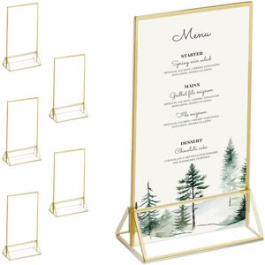 Relaxdays Table Stand, Set of 6, DIN A6, Wedding, for Menu Cards, Photos & Numbers, Acrylic Card Holder, Transparent Relaxdays Table Stand, Set of 6, DIN A6, Wedding, for Menu Cards, Photos & Numbers, Acrylic Card Holder, Transparent