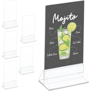 Relaxdays Table Stand, Set of 6, DIN A6, Wedding, for Menu Cards, Photos & Numbers, Acrylic Card Holder, Transparent Relaxdays Table Stand, Set of 6, DIN A6, Wedding, for Menu Cards, Photos & Numbers, Acrylic Card Holder, Transparent