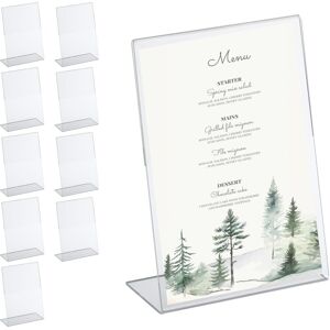 Relaxdays Table Stand, Set of 10, DIN A5, Stand-up Display, for Menu Cards, Advertising, Weddings, Acrylic, Transparent Relaxdays Table Stand, Set of 10, DIN A5, Stand-up Display, for Menu Cards, Advertising, Weddings, Acrylic, Transparent