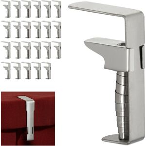 Set of 24 Relaxdays Tablecloth Clamps, Adjustable Cover Holder Clips, Stainless Steel, Thick Tables up to 5 cm, Silver Set of 24 Relaxdays Tablecloth Clamps, Adjustable Cover Holder Clips, Stainless Steel, Thick Tables up to 5 cm, Silver