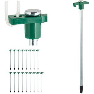 Relaxdays Tent Pegs Set of 18, Ground Anchor for Hard Soil, Camping, Stainless Steel, Hook, Set, 25cm, Dark Green Relaxdays Tent Pegs Set of 18, Ground Anchor for Hard Soil, Camping, Stainless Steel, Hook, Set, 25cm, Dark Green