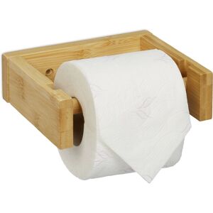 Relaxdays Toilet Paper Holder Bamboo, Bathroom Roll, Stick-on to the Wall, Modern Design, HxWxD: 5x16x13 cm, Natural Relaxdays Toilet Paper Holder Bamboo, Bathroom Roll, Stick-on to the Wall, Modern Design, HxWxD: 5x16x13 cm, Natural