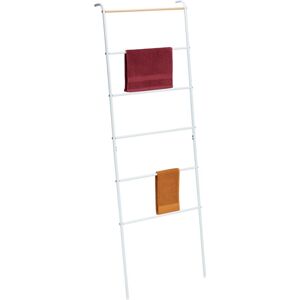 Relaxdays - Towel Ladder, 6 Rungs, Drying Rack for Clothes, 160.5x55.5x10 cm, Bathroom, Blanket Holder, Metal, White Relaxdays - Towel Ladder, 6 Rungs, Drying Rack for Clothes, 160.5x55.5x10 cm, Bathroom, Blanket Holder, Metal, White