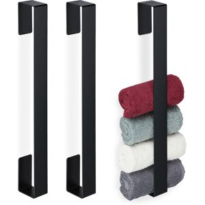 Relaxdays 3x Towel Rails, Self-Adhesive, 430 Stainless Steel, Bathroom, Kitchen, Without Drilling, HWD: 45x4x6 cm, Black Relaxdays 3x Towel Rails, Self-Adhesive, 430 Stainless Steel, Bathroom, Kitchen, Without Drilling, HWD: 45x4x6 cm, Black