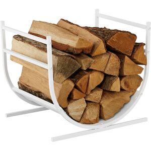 Relaxdays U-shaped log holder, metal, HWD: 40x46x38 cm, firewood storage for logs, stacked wood, white Relaxdays U-shaped log holder, metal, HWD: 40x46x38 cm, firewood storage for logs, stacked wood, white