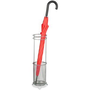 Relaxdays Umbrella Stand, 52.5 x 16 x 16 cm, Metal, Round, Brolly Drying Holder, Modern Design, Hallway Storage, Silver Relaxdays Umbrella Stand, 52.5 x 16 x 16 cm, Metal, Round, Brolly Drying Holder, Modern Design, Hallway Storage, Silver