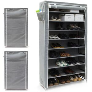 Set of 3 Relaxdays VALENTIN Shoe Racks, Storage Unit, 161x88x30 cm, Fabric Cover, 10 Shoe Shelves, Zipper, Anthracite Set of 3 Relaxdays VALENTIN Shoe Racks, Storage Unit, 161x88x30 cm, Fabric Cover, 10 Shoe Shelves, Zipper, Anthracite