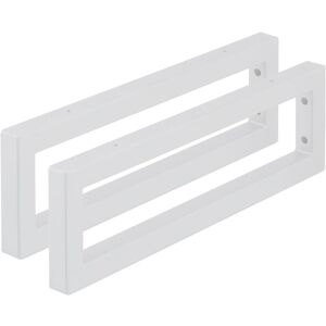 Relaxdays - Wall Shelf Brackets, Set of 2, 50 cm, Steel, Supports for Washbasin & Shelving, Rectangular Design, White Relaxdays - Wall Shelf Brackets, Set of 2, 50 cm, Steel, Supports for Washbasin & Shelving, Rectangular Design, White