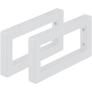 Relaxdays - Wall Shelf Brackets, Set of 2, 30 cm, Steel, Supports for Washbasin & Shelving, Rectangular Design, White Relaxdays - Wall Shelf Brackets, Set of 2, 30 cm, Steel, Supports for Washbasin & Shelving, Rectangular Design, White