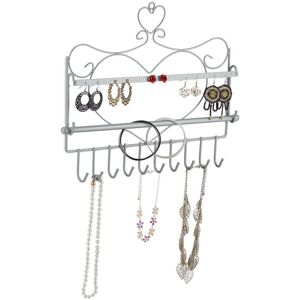 Relaxdays - Wall Jewellery Holder, for Necklaces, Heart Shape, h x w x d: 30 x 36.5 x 3.5 cm, Silver Relaxdays - Wall Jewellery Holder, for Necklaces, Heart Shape, h x w x d: 30 x 36.5 x 3.5 cm, Silver