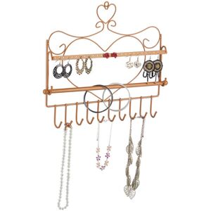 Wall Jewellery Holder, for Necklaces, Heart Shape, h x w x d: 30 x 36.5 x 3.5 cm, Bronze - Relaxdays Wall Jewellery Holder, for Necklaces, Heart Shape, h x w x d: 30 x 36.5 x 3.5 cm, Bronze - Relaxdays