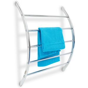 Relaxdays - Wall Towel Holder Chromed Steel with 5 Rails 70 x 56.5 x 15.5 cm, Bathroom Rack for Bath & Swimwear Modern Metallic Look - Silver Relaxdays - Wall Towel Holder Chromed Steel with 5 Rails 70 x 56.5 x 15.5 cm, Bathroom Rack for Bath & Swimwear Modern Metallic Look - Silver