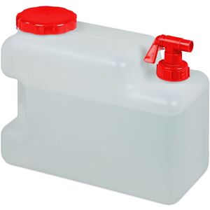 Relaxdays - Water Canister with Faucet, Wide Neck Screw Cap, Camping jug, Festivals, 12L, BPA-Free, White-Red Relaxdays - Water Canister with Faucet, Wide Neck Screw Cap, Camping jug, Festivals, 12L, BPA-Free, White-Red