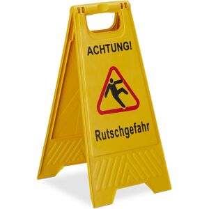 Relaxdays Wet Floor Sign, Cleaning Supplies, Slippery Surface, Free-Standing, A-frame, Foldable, Two-Sided, Yellow Relaxdays Wet Floor Sign, Cleaning Supplies, Slippery Surface, Free-Standing, A-frame, Foldable, Two-Sided, Yellow