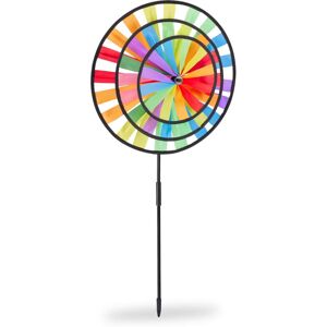 RELAXDAYS 10x Wind-spinner, Rainbow Coloured Windmill, Children, For Outdoor Use, hwd: 73.5 x 35.5 x 15 cm, Colourful RELAXDAYS 10x Wind-spinner, Rainbow Coloured Windmill, Children, For Outdoor Use, hwd: 73.5 x 35.5 x 15 cm, Colourful