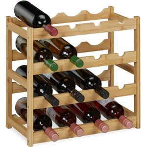 Relaxdays Wine Rack, for 16 Bottles, Horizontal Storage of Beverages, Bar, HWD: 42.5 x 45 x 23.5 cm, Bamboo, Natural Relaxdays Wine Rack, for 16 Bottles, Horizontal Storage of Beverages, Bar, HWD: 42.5 x 45 x 23.5 cm, Bamboo, Natural