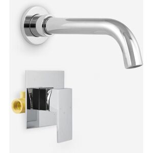Nes Home - Blossom Contemporary Wall Mounted Basin Sink Spout & Concealed Mixer Tap Nes Home - Blossom Contemporary Wall Mounted Basin Sink Spout & Concealed Mixer Tap