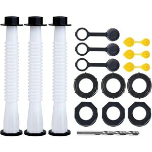 Replacement fuel tank nozzle, petrol tank nozzle, (set of 3 - white), with tank vent cap, thick rubber seal, nozzle cap, base cap Ymyny Replacement fuel tank nozzle, petrol tank nozzle, (set of 3 - white), with tank vent cap, thick rubber seal, nozzle cap, base cap Ymyny