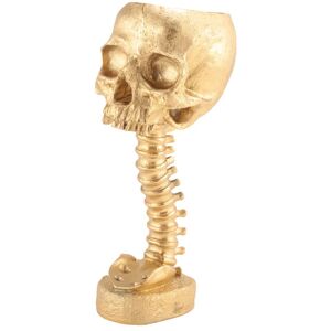 TLILY Resin Skull Planter & Spine Stand Set, Polyresin Skulls Pot, Gold TLILY Resin Skull Planter & Spine Stand Set, Polyresin Skulls Pot, Gold