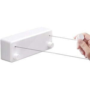 TINOR Retractable Clothesline, 4.2m Stainless Steel Clothes Line Punch Free Retractable Clothes Drying Rack with Adjustable Rope Indoor and Outdoor Clothes TINOR Retractable Clothesline, 4.2m Stainless Steel Clothes Line Punch Free Retractable Clothes Drying Rack with Adjustable Rope Indoor and Outdoor Clothes