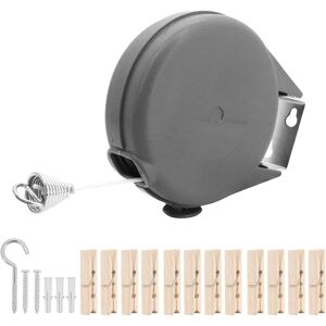 WOIYIC Retractable Clothesline for Indoor/Outdoor - 12m Long - Portable Clothesline with Wooden Clip - Retractable Clothesline for Camping WOIYIC Retractable Clothesline for Indoor/Outdoor - 12m Long - Portable Clothesline with Wooden Clip - Retractable Clothesline for Camping