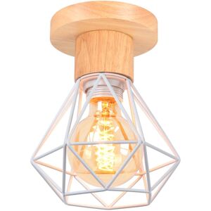 Axhup - Retro Ceiling Light Vintage Industrial Cage Diamond Shape Chandelier for Living Room Entrance Kitchen White 1 Pack Axhup - Retro Ceiling Light Vintage Industrial Cage Diamond Shape Chandelier for Living Room Entrance Kitchen White 1 Pack