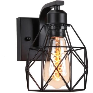 NORCKS Retro Indoor Wall Lights Metal Cage Wall Sconce Modern Retro Wall Light Black For Bedroom Kitchen Living Room NORCKS Retro Indoor Wall Lights Metal Cage Wall Sconce Modern Retro Wall Light Black For Bedroom Kitchen Living Room