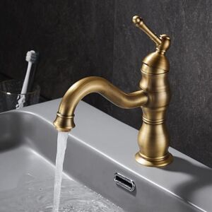 Cyslmuk - Retro Sink Faucet, Gold, 360° Swivel Bathroom Faucet, Brass Sink Mixer Tap, Bathroom Mixer Tap with New Ceramic Valve Cyslmuk - Retro Sink Faucet, Gold, 360° Swivel Bathroom Faucet, Brass Sink Mixer Tap, Bathroom Mixer Tap with New Ceramic Valve