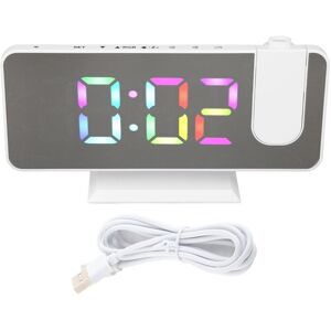 GROOFOO RGB Digital Alarm Clock Mirror Surface Adjustable Brightness Modern Desk Clock with 180 Degree Rotatable Projector for Bedroom Office White GROOFOO RGB Digital Alarm Clock Mirror Surface Adjustable Brightness Modern Desk Clock with 180 Degree Rotatable Projector for Bedroom Office White