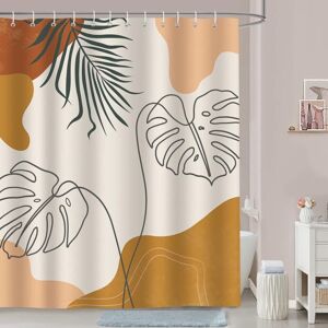 SERBIA Rideau de Douche Feuille Tropicale Bohème Minimaliste 150 x 180 cm Rideau de Bain Tissu Polyester Anti Moisissure Imperméable Lavable Rideau Salle de SERBIA Rideau de Douche Feuille Tropicale Bohème Minimaliste 150 x 180 cm Rideau de Bain Tissu Polyester Anti Moisissure Imperméable Lavable Rideau Salle de