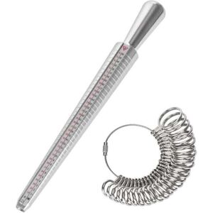 Gotrays - Ring Sizer Sizer 41-76 Finger Size Measuring Gauge Rings Ring Tool with 3 Measuring Scales (eu, us, uk) Gotrays - Ring Sizer Sizer 41-76 Finger Size Measuring Gauge Rings Ring Tool with 3 Measuring Scales (eu, us, uk)