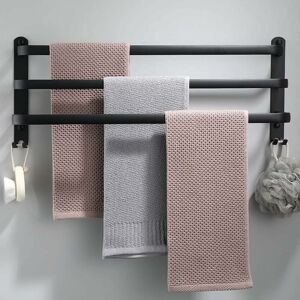 Gotrays - Robe hook and towel rail for towel dryer Wall Mounted Towel Rail Triple Bar Bathroom Towel Rail 40cm Stainless Steel Towel Holder, Matte Gotrays - Robe hook and towel rail for towel dryer Wall Mounted Towel Rail Triple Bar Bathroom Towel Rail 40cm Stainless Steel Towel Holder, Matte