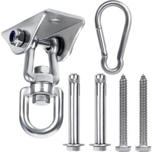 TOOLIVE Robust ceiling hook for hanging (1 piece) - 360° rotating ceiling hook made of stainless steel with screws - 400 kg load capacity for hammocks, TOOLIVE Robust ceiling hook for hanging (1 piece) - 360° rotating ceiling hook made of stainless steel with screws - 400 kg load capacity for hammocks,