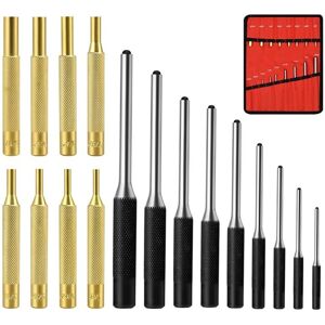 TLILY Roll Pin Punch Set, Removing Repair Tools, Including Brass Punches, Steel Punches with Storage Pouch TLILY Roll Pin Punch Set, Removing Repair Tools, Including Brass Punches, Steel Punches with Storage Pouch