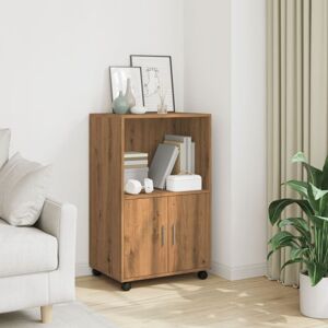 Vidaxl - Rolling Cabinet Artisian Oak 55x40x91 cm Engineered Wood Vidaxl - Rolling Cabinet Artisian Oak 55x40x91 cm Engineered Wood