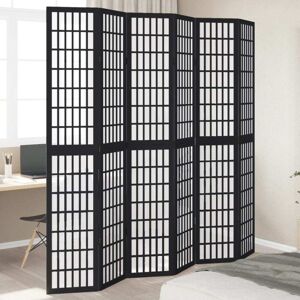 Room Divider 6 Panels Black Solid Wood Paulownia Vidaxl Room Divider 6 Panels Black Solid Wood Paulownia Vidaxl