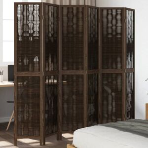 Bonnevie - Room Divider,Partitio,Separator 6 Panels Dark Brown Solid Wood Paulownia VSVS574386 Bonnevie - Room Divider,Partitio,Separator 6 Panels Dark Brown Solid Wood Paulownia VSVS574386