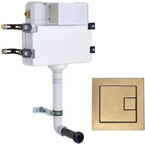 Roper Rhodes In Wall Concealed Cistern and Square Brushed Brass Dual Flush Roper Rhodes In Wall Concealed Cistern and Square Brushed Brass Dual Flush