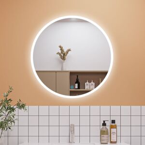 Aica Sanitaire - 700mm Round Bathroom Mirror with led Lights and Demister Cool White led Light Touch Sensor Wall Mounted, IP44 Aica Sanitaire - 700mm Round Bathroom Mirror with led Lights and Demister Cool White led Light Touch Sensor Wall Mounted, IP44