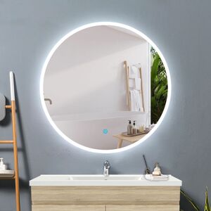 Acezanble - Round Bathroom Mirrors with Lights,700mm Large Anti fog Touch Sensor 6000K Cool White led Light Wall Mounted Vanity Mirrors IP44 Acezanble - Round Bathroom Mirrors with Lights,700mm Large Anti fog Touch Sensor 6000K Cool White led Light Wall Mounted Vanity Mirrors IP44