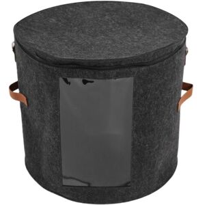 TLILY Round Hat Storage Box - Foldable with Lid for Stuffed Clothes and Animal Toy, Carrying Organizer Dark Grey TLILY Round Hat Storage Box - Foldable with Lid for Stuffed Clothes and Animal Toy, Carrying Organizer Dark Grey