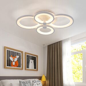 LIVINGANDHOME Round led Dimmable Chandelier Ceiling Light With Remote, 4 Head LIVINGANDHOME Round led Dimmable Chandelier Ceiling Light With Remote, 4 Head